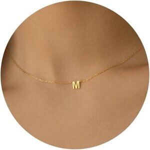 Necklaces 14k Gold Plated Dainty Gold Letter Necklace Tiny Initial Pendant